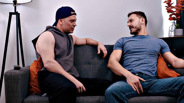 HETEROFLEXIBLE - Jock Flavian Dusk CREAMPIES Straight Buddy Trainor During Pegging Training