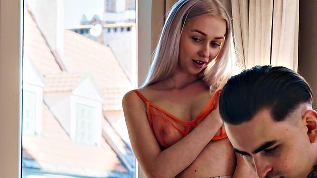 Sexy blonde GF with perky tits gets her trimmed pussy pounded in various positions