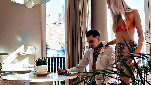 Sexy blonde GF with perky tits gets her trimmed pussy pounded in various positions