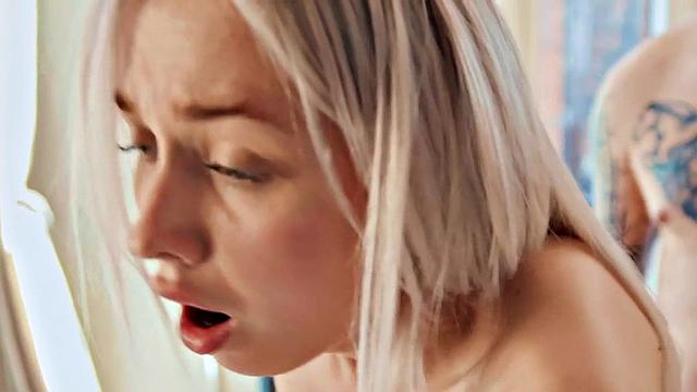 Sexy blonde GF with perky tits gets her trimmed pussy pounded in various positions