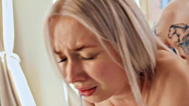 Sexy blonde GF with perky tits gets her trimmed pussy pounded in various positions