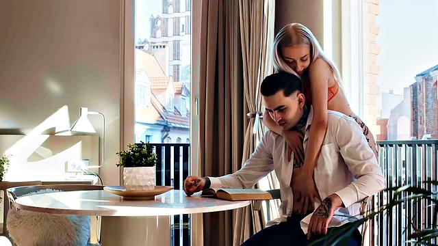 Sexy blonde GF with perky tits gets her trimmed pussy pounded in various positions