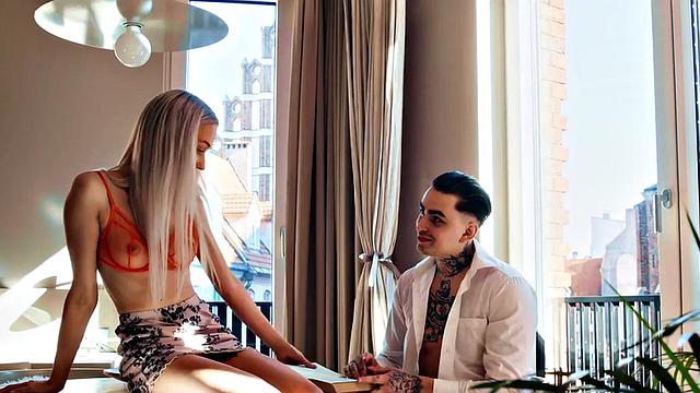 Sexy blonde GF with perky tits gets her trimmed pussy pounded in various positions