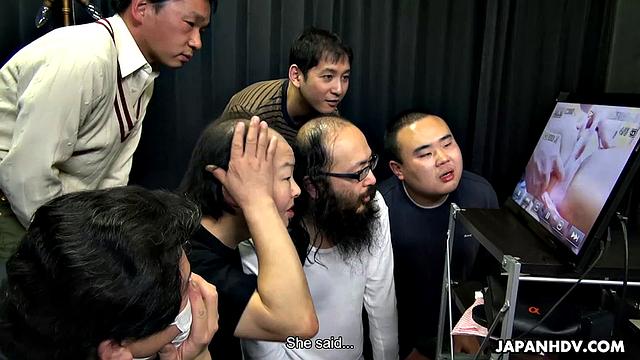 First bukkake for sexy Japanese model Miss Kaori Buki