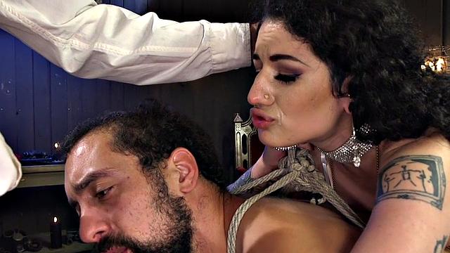 Femdom MILF pegs and humiliates her sub in 3some