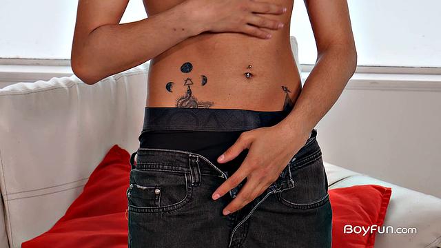 Thiago Ghost takes a hard cock and moans with pleasure