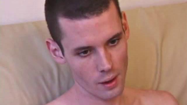 When his cock is hard enough, Logan unzips and out pops his huge boner. He gives it a serious stroking, edging himself a few times. When it's finally time to release, he explodes a massive cum load onto his face and chest.