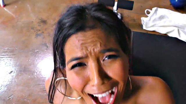 POV Asian babe rides BFs cock and talks dirty