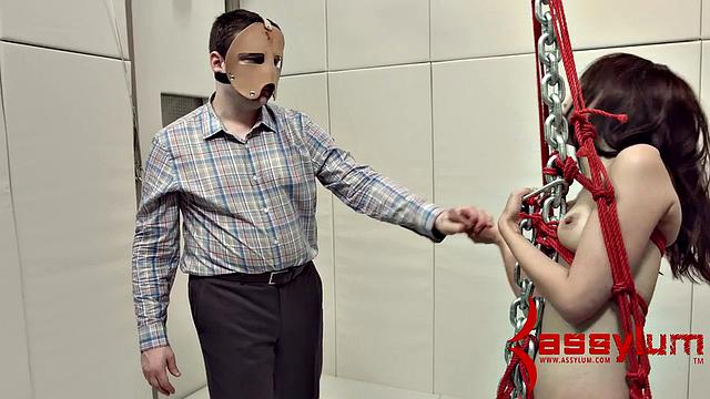 Asian anal sub gets her ass rammed