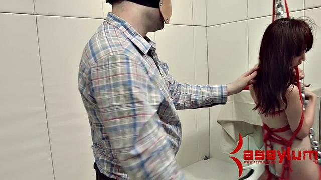 Asian anal sub gets her ass rammed