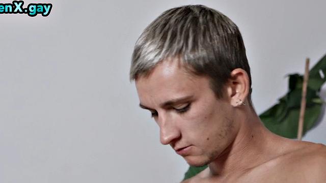 Barebacked stud pounded by huge cock in tight asshole