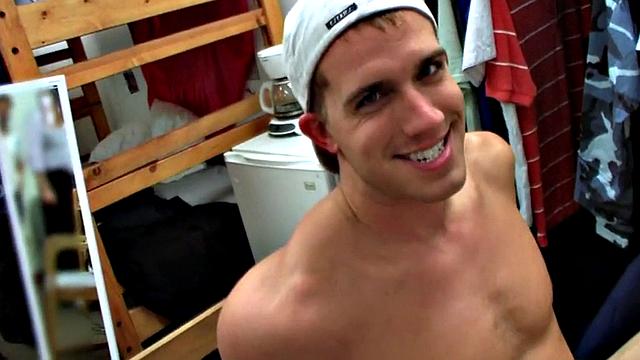 Hazed college amateur stud fucked in dorm 4 fraternity