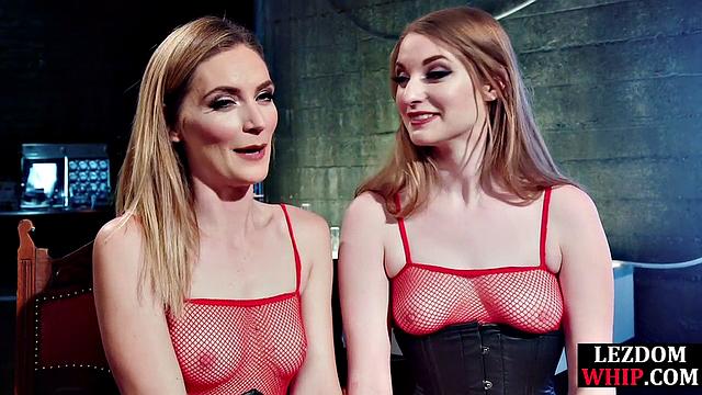 Tied lingerie cunttoyed by mistress