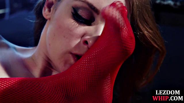 Tied lingerie cunttoyed by mistress