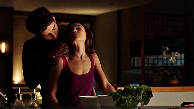 Brunette Danielle Campbell in steamy lingerie and jeans