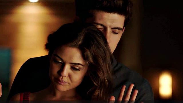 Brunette Danielle Campbell in steamy lingerie and jeans