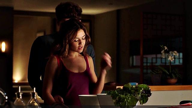 Brunette Danielle Campbell in steamy lingerie and jeans