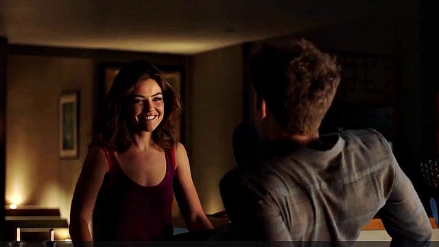 Brunette Danielle Campbell in steamy lingerie and jeans