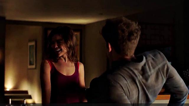 Brunette Danielle Campbell in steamy lingerie and jeans