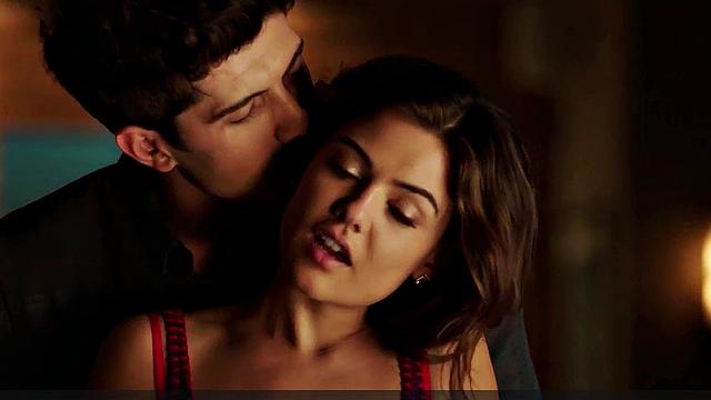 Brunette Danielle Campbell in steamy lingerie and jeans