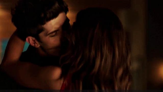 Brunette Danielle Campbell in steamy lingerie and jeans