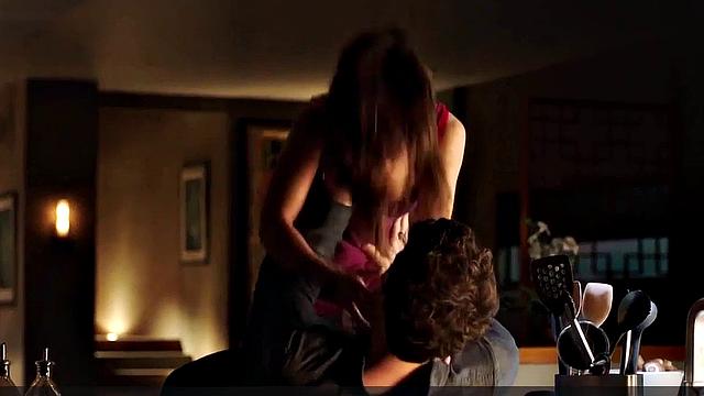 Brunette Danielle Campbell in steamy lingerie and jeans