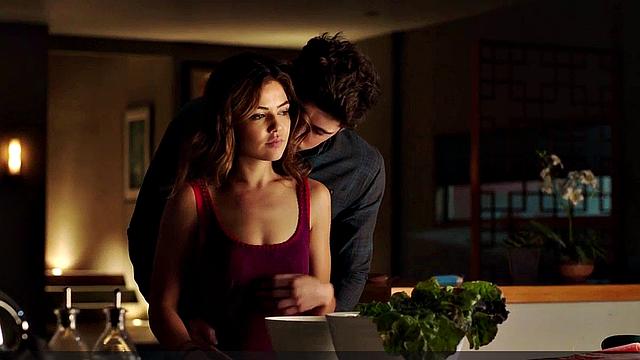 Brunette Danielle Campbell in steamy lingerie and jeans