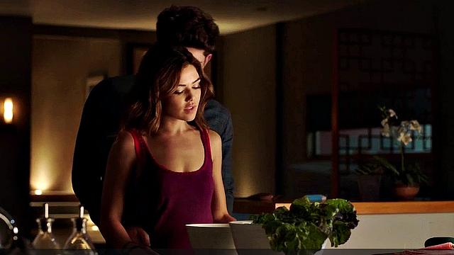 Brunette Danielle Campbell in steamy lingerie and jeans