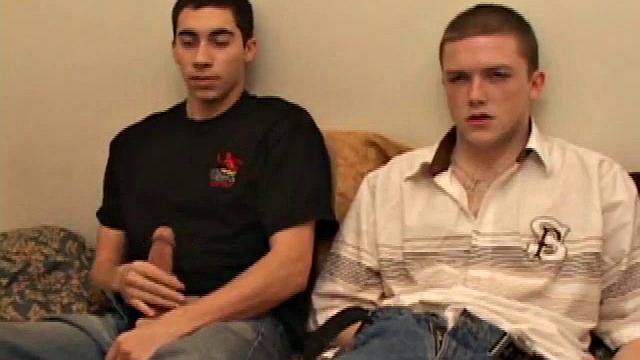 Levi brings Axel to do a shoot. It's his first time on camera and he's more than a little intimidated by Levi's cock.