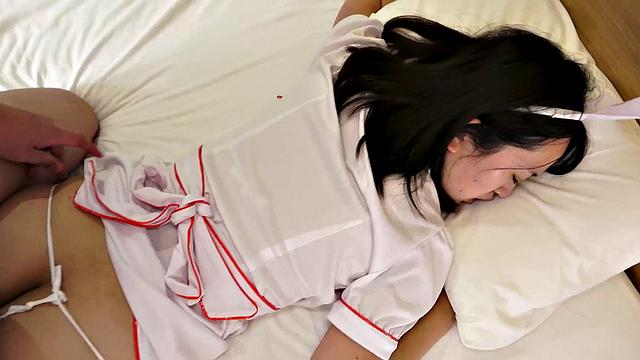 Mari Ozawa in nurse costume role playing in cosplay sex fun