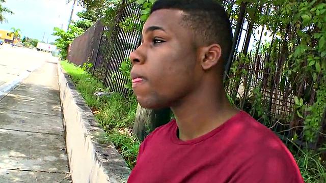 Watch this interracial stud deepthroat and pound Black bottom outdoor