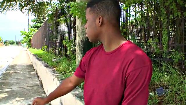 Watch this interracial stud deepthroat and pound Black bottom outdoor