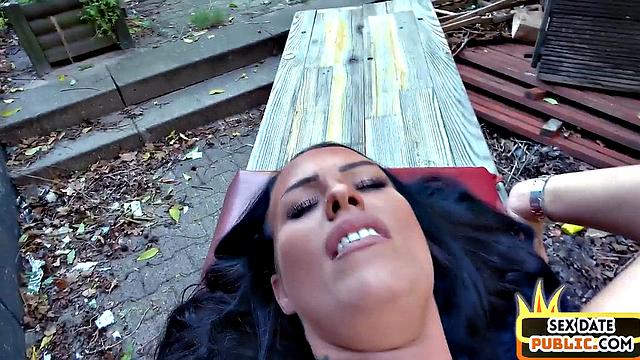 POV MILF cockriding outdoors