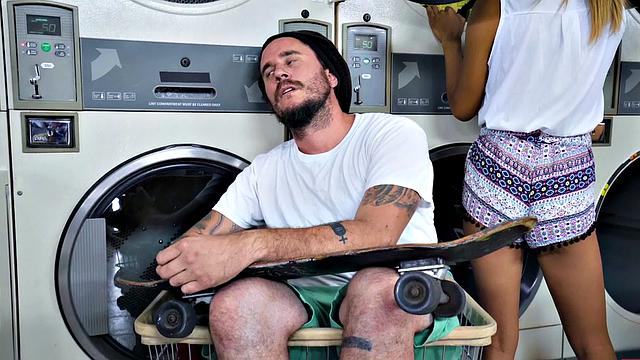 Latina lesbians with small tits & tattoos indulge in steamy pussy licking and choker fetish