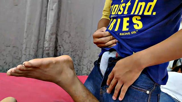 Gay Asian twinks like to get kinky with gay foot fetish sex. They have decided to get extra kinky and tickle each other's feet. But now Marcon wants to taste those Asian twink feet.