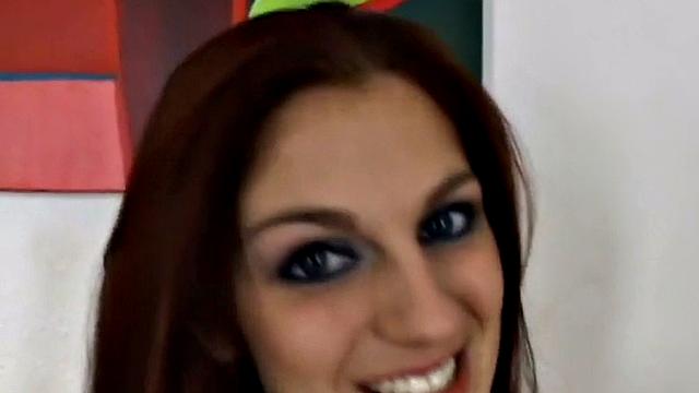 Hot whore sucks on rock hard dick