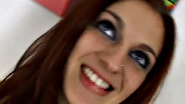 Hot whore sucks on rock hard dick