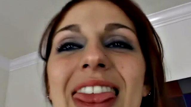 Hot whore sucks on rock hard dick