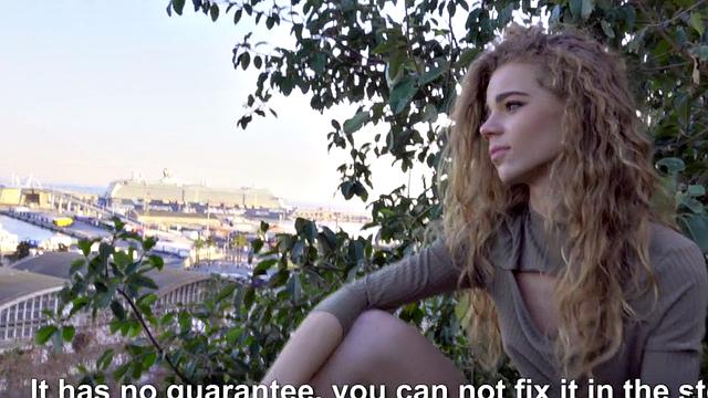 Pulled euro teen fucked outdoors before sucking dick