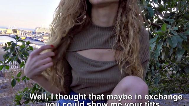 Pulled euro teen fucked outdoors before sucking dick