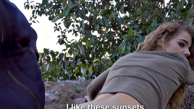 Pulled euro teen fucked outdoors before sucking dick