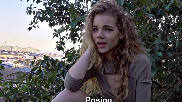 Pulled euro teen fucked outdoors before sucking dick