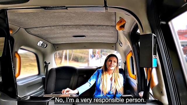 Cockhungry MILF riding driver's cock in backseat