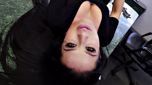 Kinky bald secretary with glasses deepthroats and gets pounded by a big dick