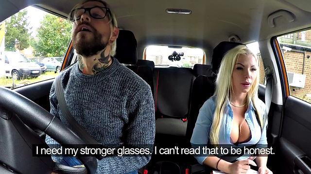 Bigtit UK milf blows shaft before pussy pounded in the car