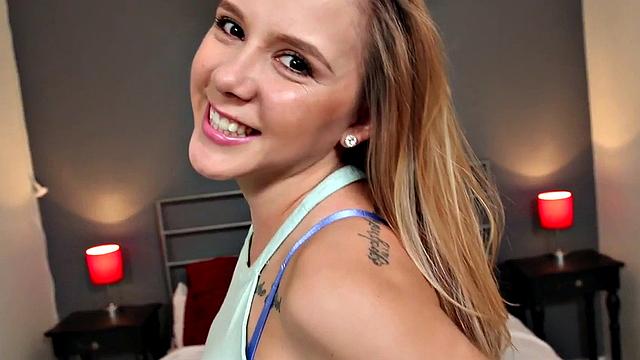 POV amateur spoils cock in dirty talking oral