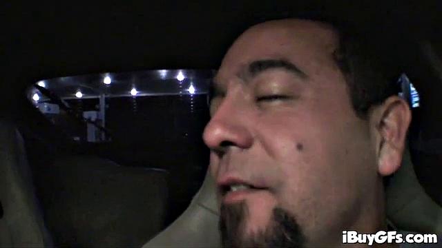 Riley Evans sucks in the back of a car