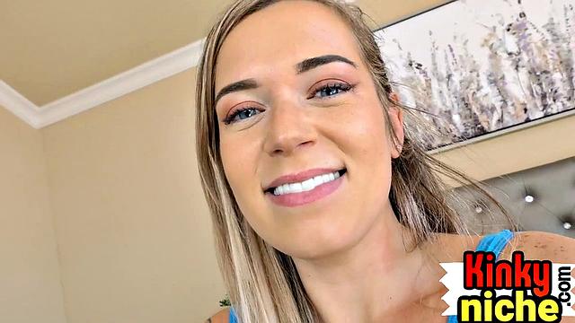 Rimming stepdaughter rides cock while home alone