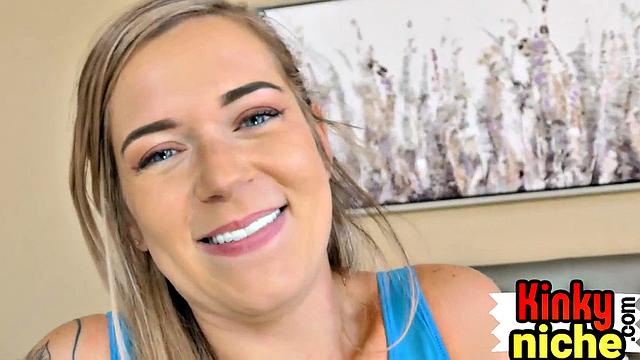 Rimming stepdaughter rides cock while home alone