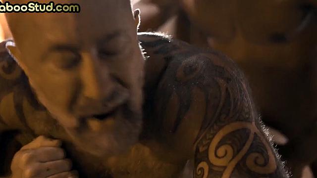 Wild stepdaddy barebacked by stepsons cock in ass